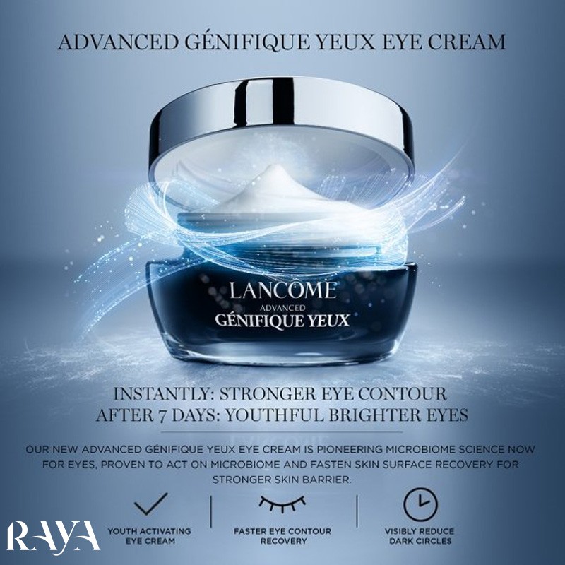 کرم دور چشم جوانساز جینیفیک لانکوم حجم 6 و 15 میل Lancome Advanced Genifique Yeux Youth Activating Eye Cream